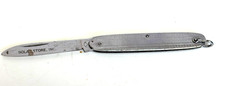 Vintage Single Blade Promotional Folding Pocket Knife w Checkered Handle picture