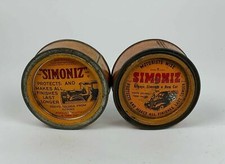 2 different Antique Simoniz Automobile car wax tins 1930's picture