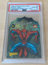 1996 Marvel Wizard Magazine Chromium Die-Cut Promo #8 💎 SPIDER-MAN 💎 PSA 10 💎 picture