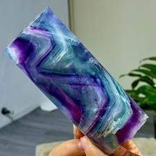 457G Natural colored fluorite quartz crystal columnar mineral sample picture