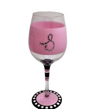 Wine Glass Rhinestone Ampersand Black and Pink Barbiecore picture