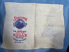 Vtg. Supreme 10 lbs. Sugar Cloth Sack, Bag, as an Open piece of Cloth 21