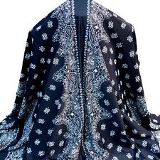 Etro authentic jersey fabric Paisley Black and White Remnant Made in Italy picture