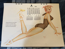 Vintage Lot Of (9) April to December 1956 George Petty Pin Up Calendar Risque  picture