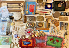 Vintage Junk Drawer Lot Jewelry Metal Parts Collectables Z picture