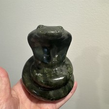 Green Jade Crystal Cobra Snake Carving 696 Grams 4.5” picture