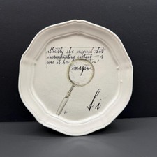 Rare Anthropologie Linea Carta Canapé Plate: Calligrapher Magnifying Glass picture