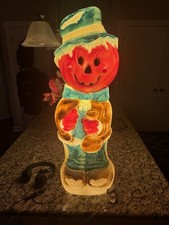 Vintage 1995 Empire Pumpkin Head Scarecrow Blow Mold Halloween Lighted 33” picture