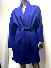 Narciso Rodriguez Coat  Womens Wrap Coat Cobalt Blue Belted  Mid Length Lined M picture