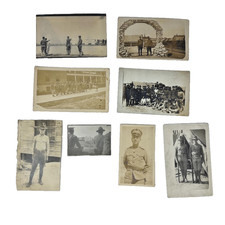 Lot of 8 WWI Era Military Real Photo Postcards Snapshot Photographs picture