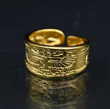 Authentic Ancient Egyptian Antiquities Isis Rare Silver & Gold Ring Egyptian BC picture