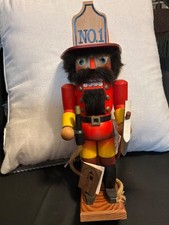 Vtg. 1988 Ulbricht Wooden Firefighter Christmas Nutcracker W Orig. Wrist Booklet picture