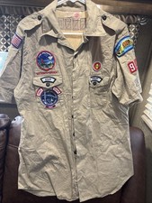 Official Boy Scout Uniform Shirt L Staff Camp Wolfeboro Patch 5150 911 Mt Diablo picture