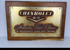 Vintage 1950’s Chevrolet Dealership Sign America’s First Choice 24” Wood Frame picture