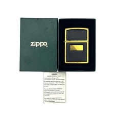 Zippo 1994 Black Elegance Gold-Tone Trim Lighter with Box & Leaflet picture