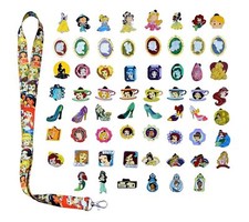 Princess Theme Starter Set With Lanyard & 10 Disney Park Trading Pins Brand New picture