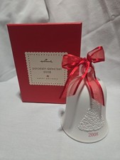 Hallmark Keepsake Christmas Ornament 2008 Porcelain Dated Bell in Original Box picture