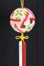 Vintage Japanese Yanagawa Sagemon Temari Ball Silk Hanging Ornament Hinamatsuri picture