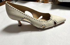 Manolo Blahnik Master Sample Boiu 50 White Leather Pump Single Right Shoe EU 37 picture
