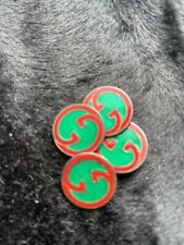 Authentic GUCCI Buttons Lot of 4 Green and Red Marked 925 Sterling? .6