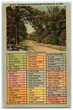 1941 Busy Person's Checklist Correspondence, Road View Wahpeton ND Postcard picture