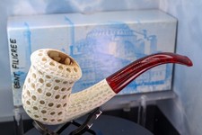 Cleaned- STUNNING Royal Meerschaum Lattice Calabash Filigree (with Box) pipe picture