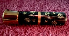 Vintage Dura Gloss Lipstick “Oh So Red”, Black Gold Starburst Case, Clean picture