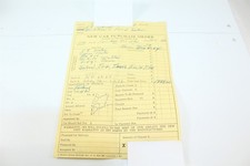 Vintage 1966 New Car Purchase Order Carbon Copy 4 Door Fairland 500  picture