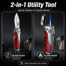 2-In-1 Outdoor Gear（Knife&Lighter), Multi-Functional Pocket Knife,for Camping picture