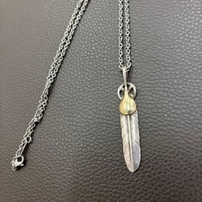 Goro's Men Accessory Feather Necklace Silver Gold 5Cm VHTF Designer Collection P picture