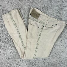 Dolce Gabbana Jeans Mens 32x32 Linen Blend Spellout Pants *STAINS* Beige D&G  picture