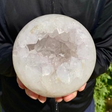4.1LB Natural Agate Open Smile Sphere Amethyst Geode Healing Wealth Crystal Dec picture