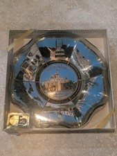 Vintage 1968 Disneyland Lands Scalloped Glass Tray Houze Art Sealed  Original... picture