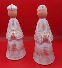 Vintage Nativity Porcelain Wise Men Figurines 7 Inches Tall Angels Unpainted  picture