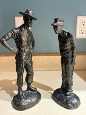 RARE VTG GOMER PYLE SGT CARTER BRONZE FIGURE MARINE CORPS STATUES SIGNED USMC 9