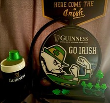 Rare Authentic Guinness Beer Notre Dame Irish Pub 2-Sided Pub Light Up Sign 19” picture