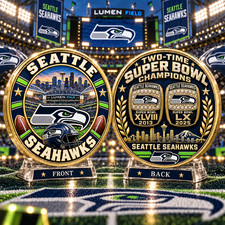 Seattle Seahawks Two - Time super bowl champions Commemorative Coin picture
