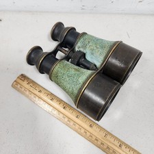 Antique WWI Era US Navy Brass Galilean Binoculars Field Glasses OR 8130 Engraved picture