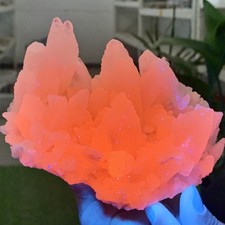 1.4LB Natural Feather Calcite UV Fluorescence Effect Crystal Cluster Mineral picture