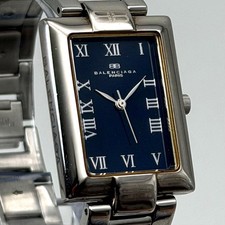 Working Balenciaga Rectangular Roman Men's Quartz Wristwatch picture
