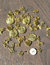 Designer Louis Vuitton Lot of 35 Button Loose Key Charm Gold  Metal 15mm picture