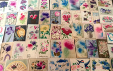 Lot of~60~Antique Postcards Airbrushed Embossed Greetings 1900's~in sleeves picture