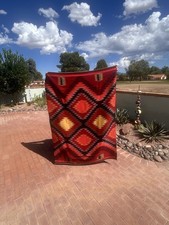 LARGE NAVAJO BLANKET TRANSITIONAL PERIOD 1890-1900  EYE DAZZLER GERMANTOWN ? picture