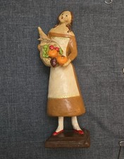 Nicol Sayre Thanksgiving Papier Mache Pilgrim Woman Figure Midwest Retired 2006 picture
