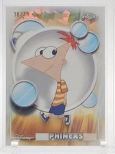 PHINEAS 2026 TOPPS CHROME DISNEY WHITE SAPPHIRE REFRACTOR 30/30 BOOKEND picture