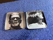 2 World Market 6x6 Melamine Snack Plates Frankenstein & Bride of Frankenstein picture