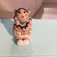 Vintage Native American Pueblo Storyteller Clay Pottery Figurine Many Children picture