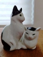 VTG Pfeffer Gotha Porcelain Blk&Wht Cat Pair.Perfect Condition Adorable3x3