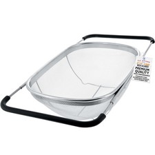 Over The Sink Stainless Steel Oval Fine Mesh Colander Strainer Expandable Handle picture