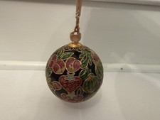  NYCO Cloisonné Gold Enameled Christmas Ornament Colorful Fruit Theme picture